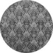 Round Oriental Gray Industrial Rug, urb1604gry