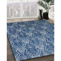 Mid-Century Modern Blue Oriental Rug, urb1604