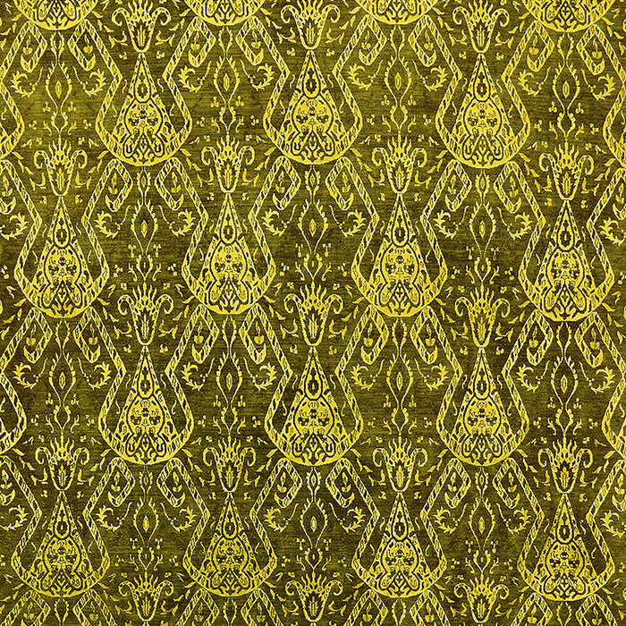 Machine Washable Oriental Yellow Industrial Rug, wshurb1604yw