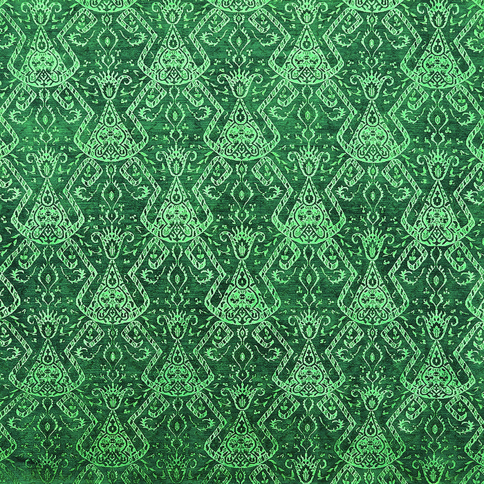Square Oriental Green Industrial Rug, urb1604grn