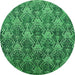 Round Oriental Green Industrial Rug, urb1604grn