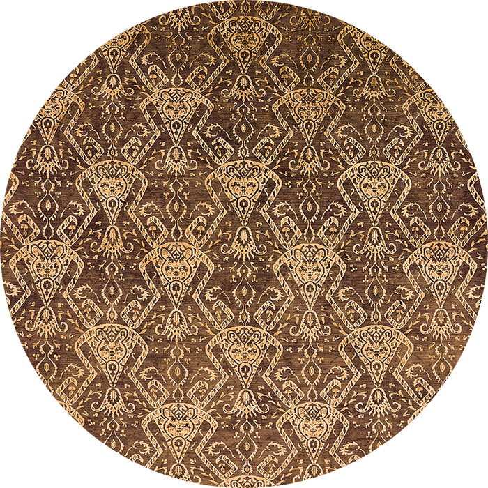 Round Oriental Orange Industrial Rug, urb1604org