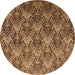 Round Oriental Orange Industrial Rug, urb1604org