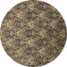 Round Oriental Brown Industrial Rug, urb1604brn