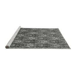 Sideview of Machine Washable Oriental Gray Industrial Rug, wshurb1604gry