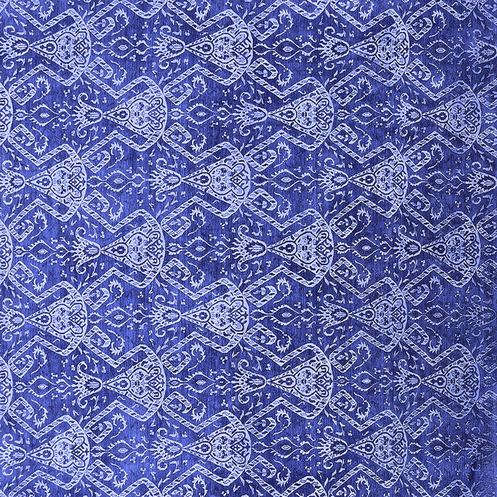 Square Machine Washable Oriental Blue Industrial Rug, wshurb1604blu
