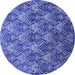 Round Oriental Blue Industrial Rug, urb1604blu