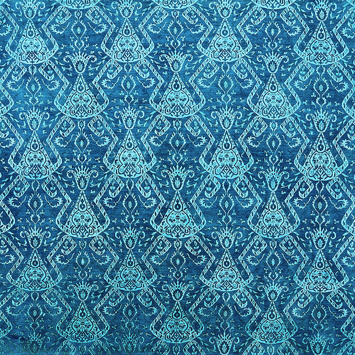 Square Machine Washable Oriental Light Blue Industrial Rug, wshurb1604lblu