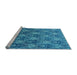 Sideview of Machine Washable Oriental Light Blue Industrial Rug, wshurb1604lblu