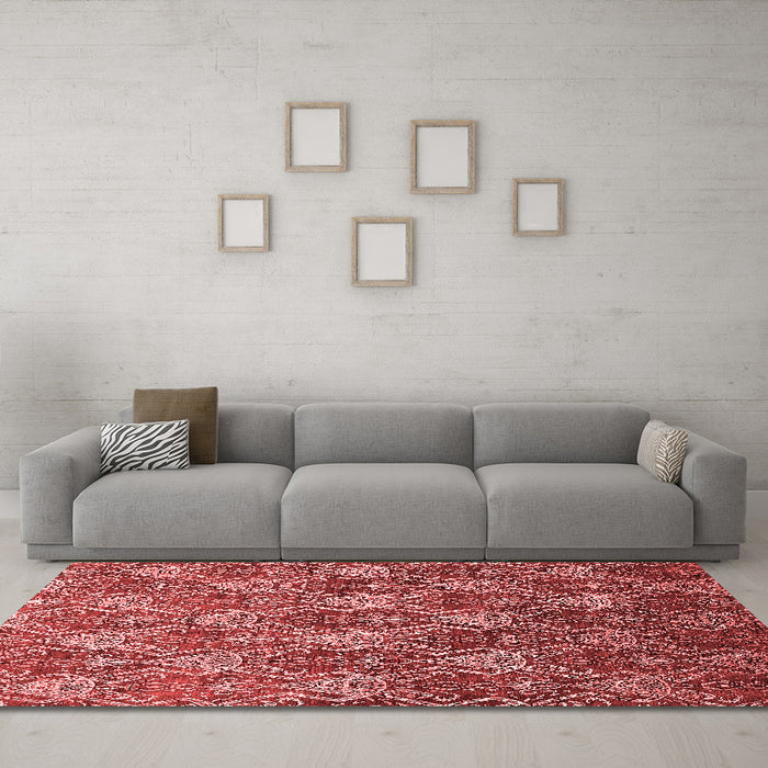 Industrial Red Washable Rugs