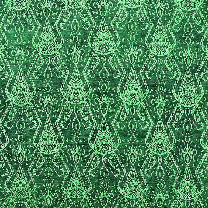 Machine Washable Oriental Green Industrial Area Rugs, wshurb1604grn