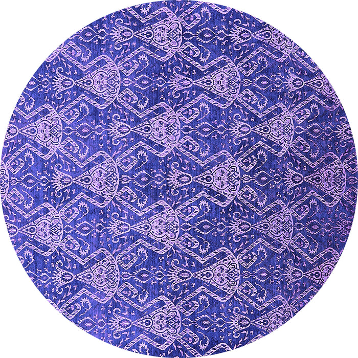 Round Machine Washable Oriental Purple Industrial Area Rugs, wshurb1604pur