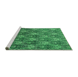 Sideview of Machine Washable Oriental Green Industrial Area Rugs, wshurb1604grn
