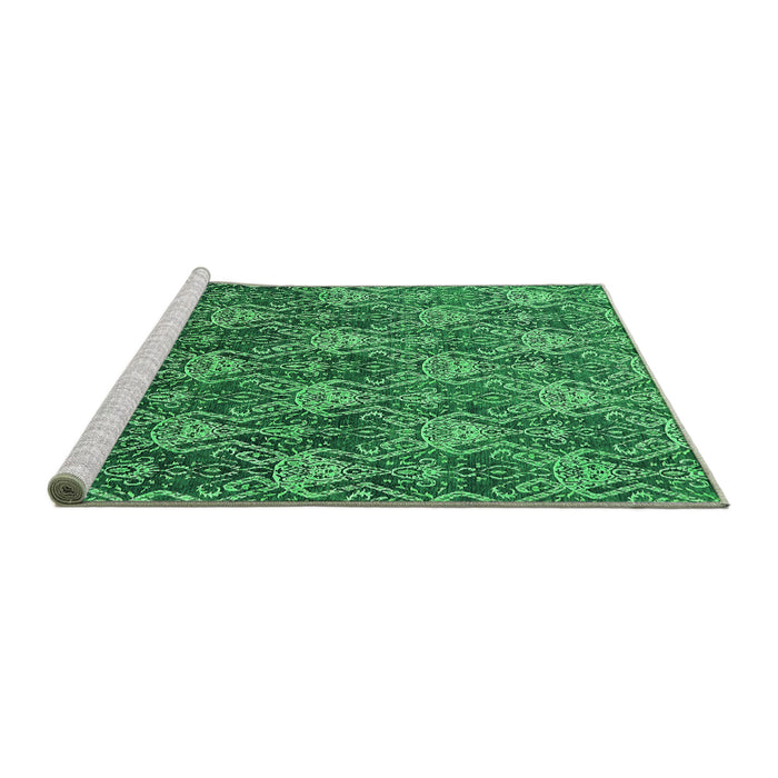 Sideview of Machine Washable Oriental Green Industrial Area Rugs, wshurb1604grn