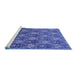 Sideview of Machine Washable Oriental Blue Industrial Rug, wshurb1604blu