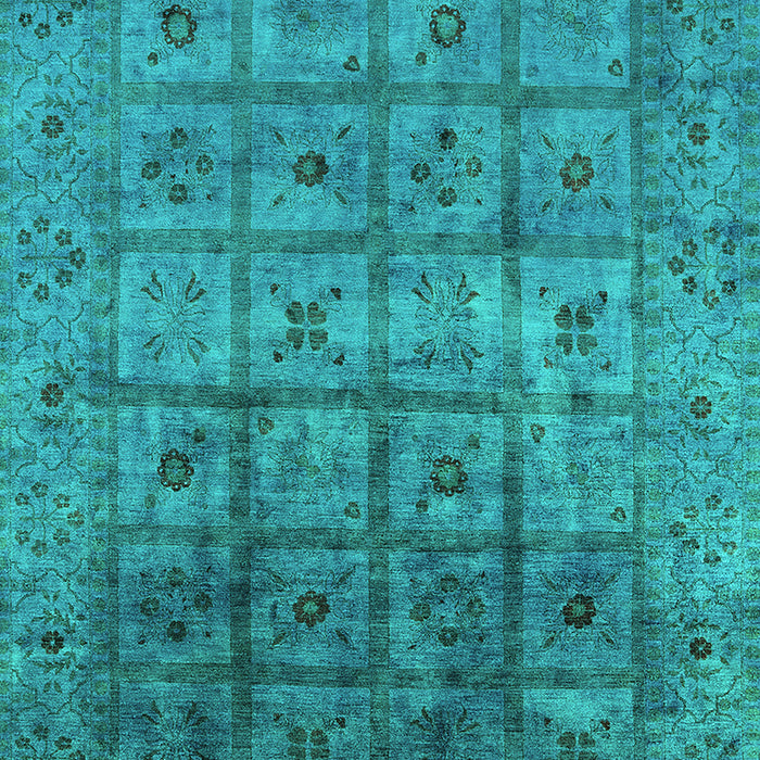 Machine Washable Oriental Turquoise Industrial Area Rugs, wshurb1605turq