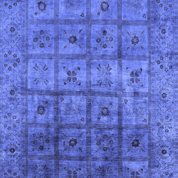 Machine Washable Oriental Blue Industrial Rug, wshurb1605blu