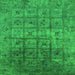 Square Oriental Green Industrial Rug, urb1605grn