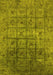 Machine Washable Oriental Yellow Industrial Rug, wshurb1605yw