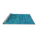 Sideview of Machine Washable Oriental Light Blue Industrial Rug, wshurb1605lblu