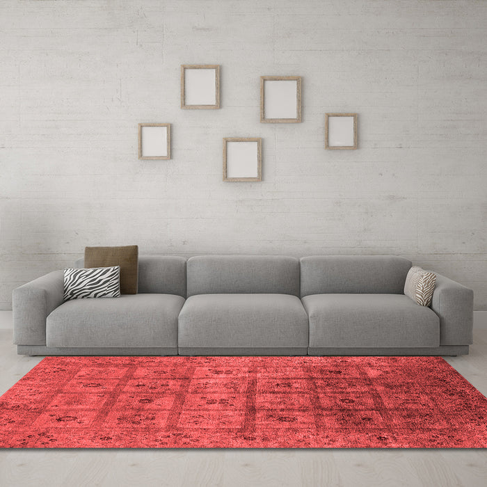 Industrial Red Washable Rugs