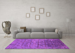 Machine Washable Oriental Pink Industrial Rug in a Living Room, wshurb1605pnk