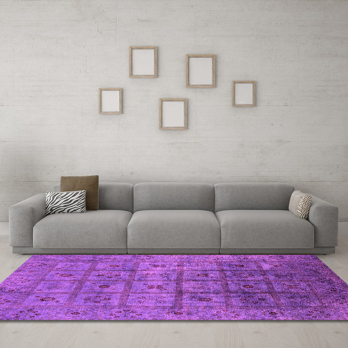 Machine Washable Oriental Pink Industrial Rug in a Living Room, wshurb1605pnk