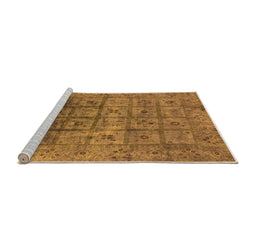 Sideview of Machine Washable Oriental Orange Industrial Area Rugs, wshurb1605org