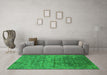 Machine Washable Oriental Green Industrial Area Rugs in a Living Room,, wshurb1605grn