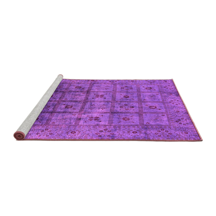 Sideview of Machine Washable Oriental Pink Industrial Rug, wshurb1605pnk