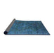 Sideview of Mid-Century Modern Blue Ivy Blue Oriental Rug, urb1606