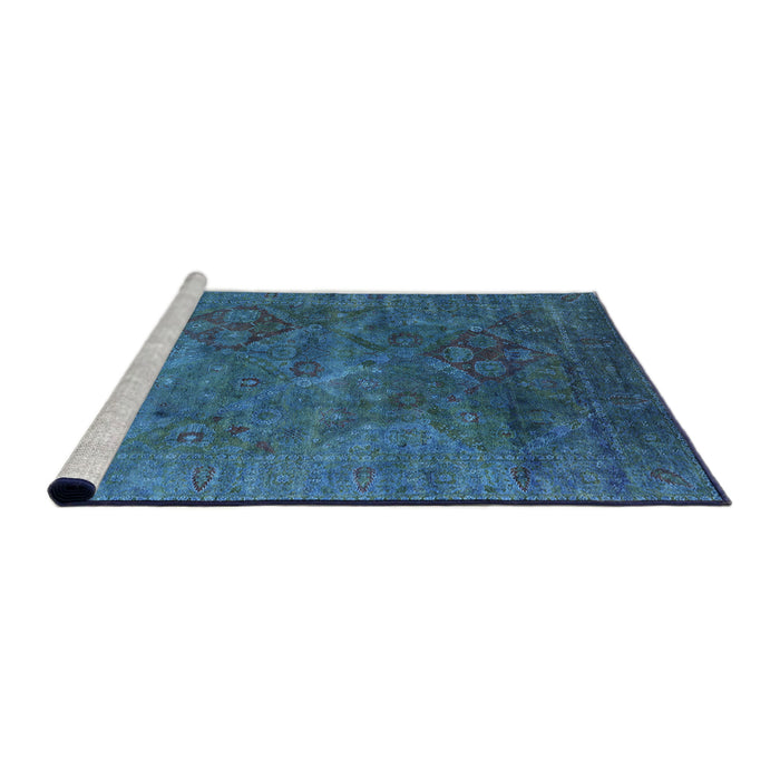 Sideview of Machine Washable Industrial Modern Blue Ivy Blue Rug, wshurb1606