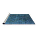 Sideview of Machine Washable Industrial Modern Blue Ivy Blue Rug, wshurb1606