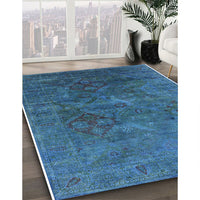 Mid-Century Modern Blue Ivy Blue Oriental Rug, urb1606