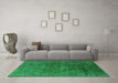 Machine Washable Oriental Green Industrial Area Rugs in a Living Room,, wshurb1606grn