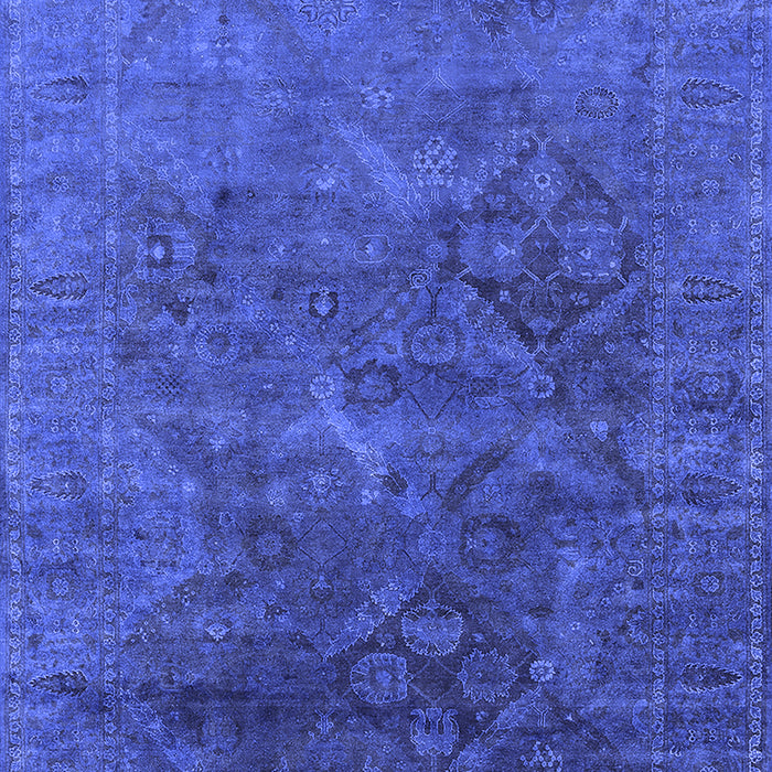 Machine Washable Oriental Blue Industrial Rug, wshurb1606blu
