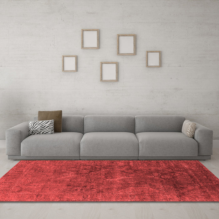 Industrial Red Washable Rugs