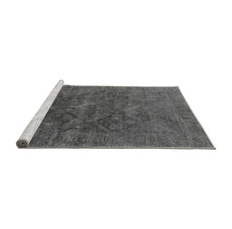 Sideview of Machine Washable Oriental Gray Industrial Rug, wshurb1606gry