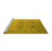 Sideview of Machine Washable Oriental Yellow Industrial Rug, wshurb1607yw