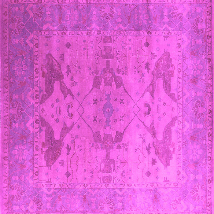 Square Machine Washable Oriental Pink Industrial Rug, wshurb1607pnk