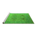 Sideview of Machine Washable Oriental Green Industrial Area Rugs, wshurb1607grn