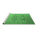 Sideview of Machine Washable Oriental Emerald Green Industrial Area Rugs, wshurb1607emgrn