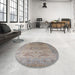 Round Machine Washable Industrial Modern Rose Dust Purple Rug in a Office, wshurb1607