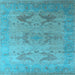 Square Oriental Light Blue Industrial Rug, urb1607lblu