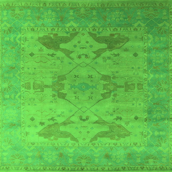Square Oriental Green Industrial Rug, urb1607grn