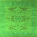 Square Oriental Green Industrial Rug, urb1607grn