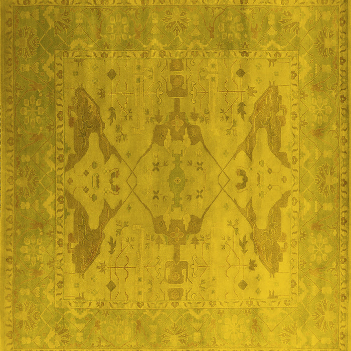 Square Oriental Yellow Industrial Rug, urb1607yw