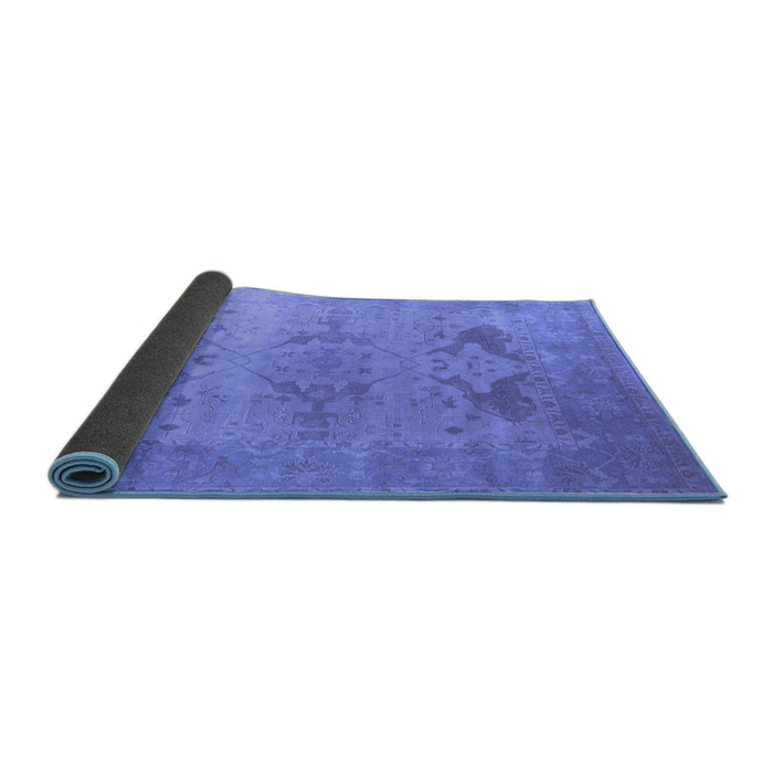 Sideview of Oriental Blue Industrial Rug, urb1607blu