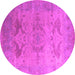 Round Oriental Pink Industrial Rug, urb1607pnk