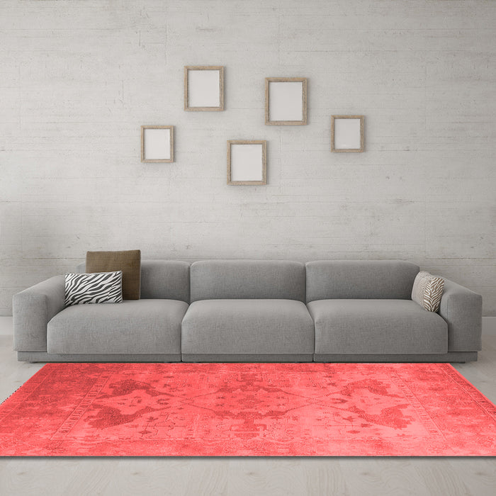 Industrial Red Washable Rugs